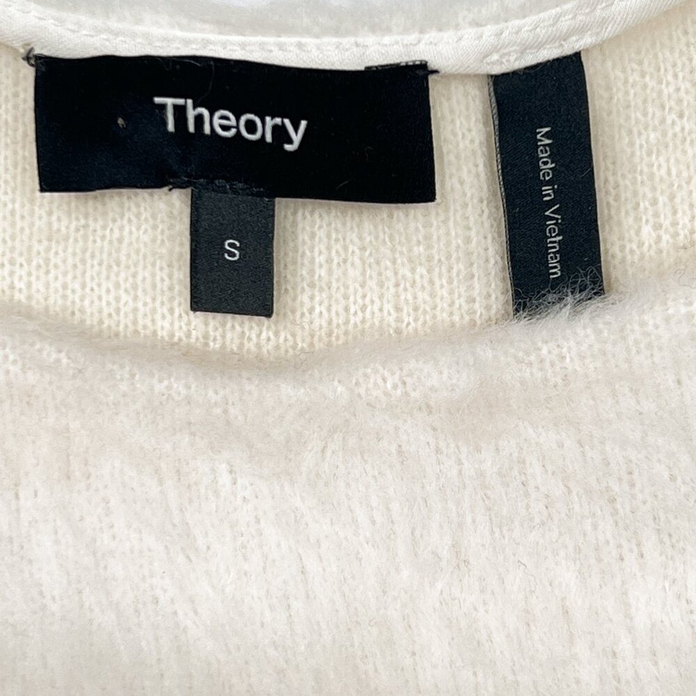 Theory Rounded Wool Top in Faux Fur Jersey Size S - Picture 4 of 6